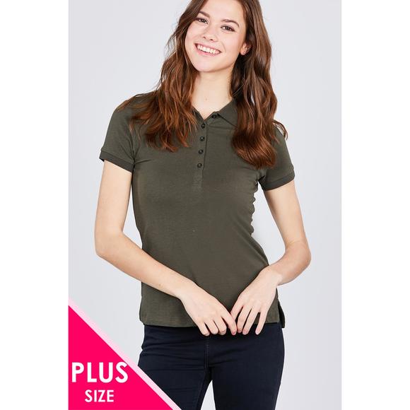 Rachell`s Boutique Tops - Classic Jersey Spandex Polo Top
